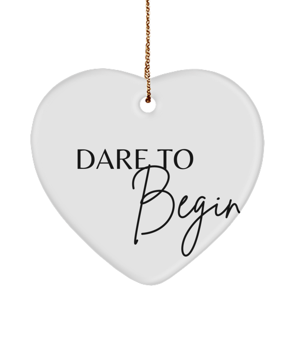 Christmas Magic in Every Word, white, Motivational Christmas Holiday heart Shape Ornament. Model 60097