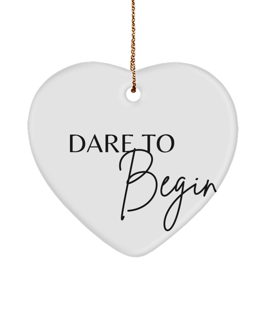 Christmas Magic in Every Word, white, Motivational Christmas Holiday heart Shape Ornament. Model 60097