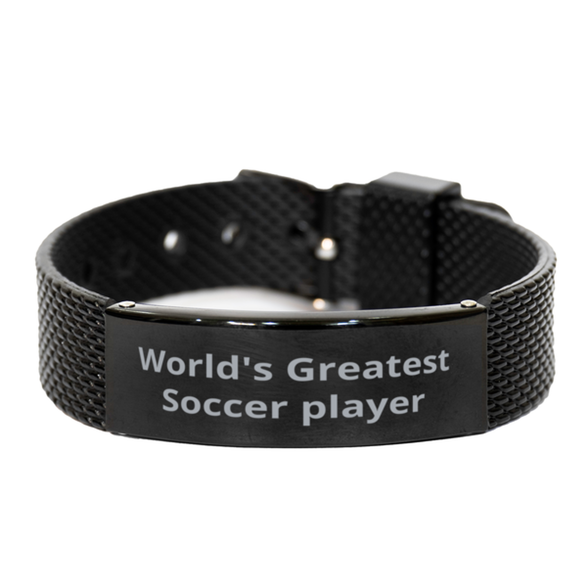 World Greatest Soccer player,  Black Shark Mesh Bracelet. Model 60098