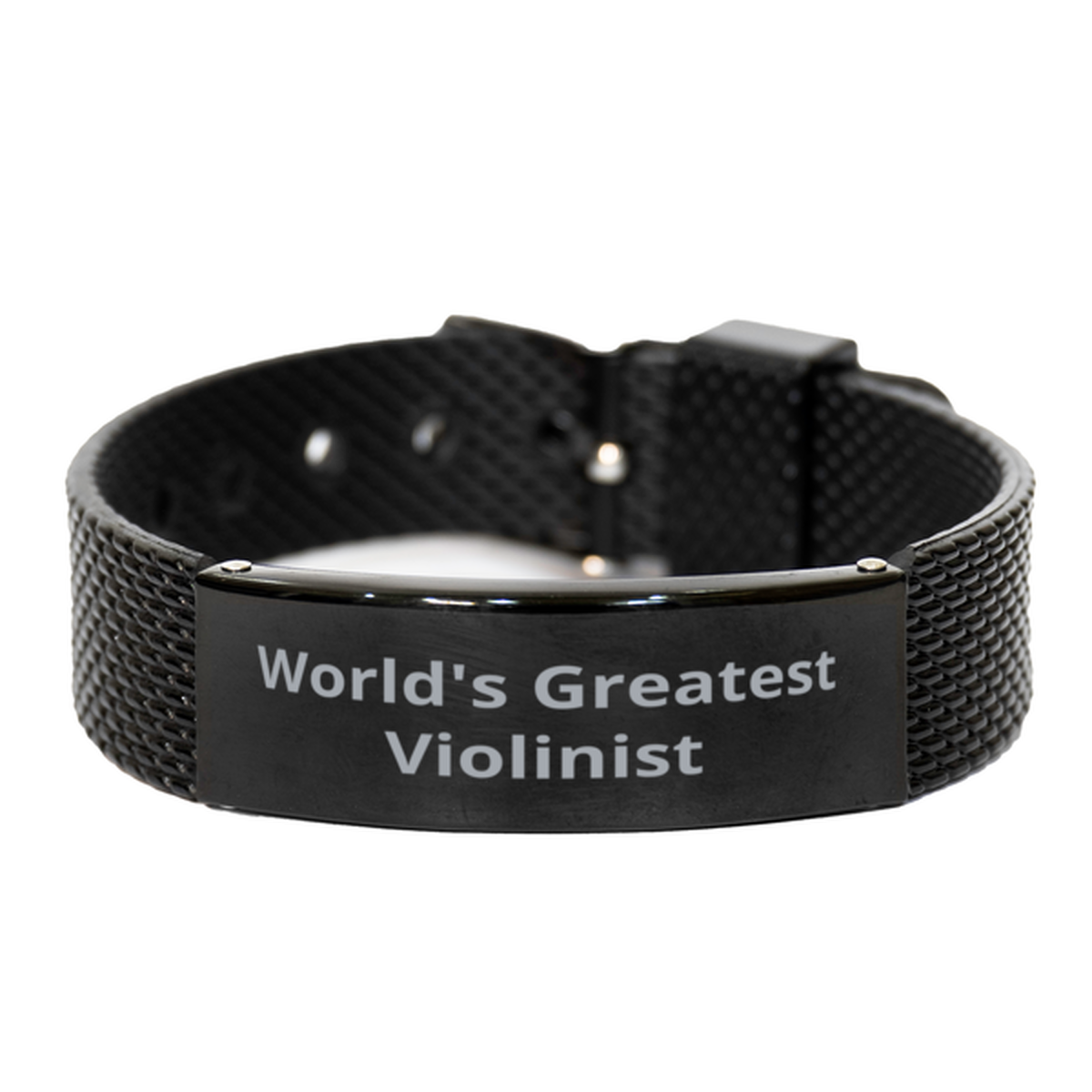 World Greatest Violinist,  Black Shark Mesh Bracelet. Model 60098