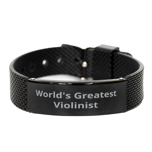 World Greatest Violinist,  Black Shark Mesh Bracelet. Model 60098