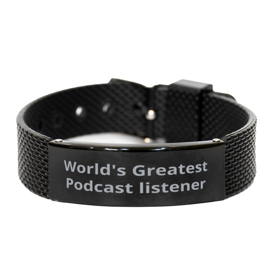 World Greatest Podcast listener,  Black Shark Mesh Bracelet. Model 60098