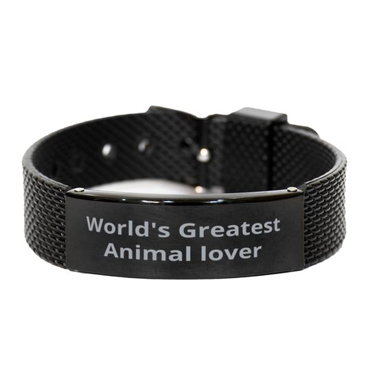 World Greatest Animal lover,  Black Shark Mesh Bracelet. Model 60098