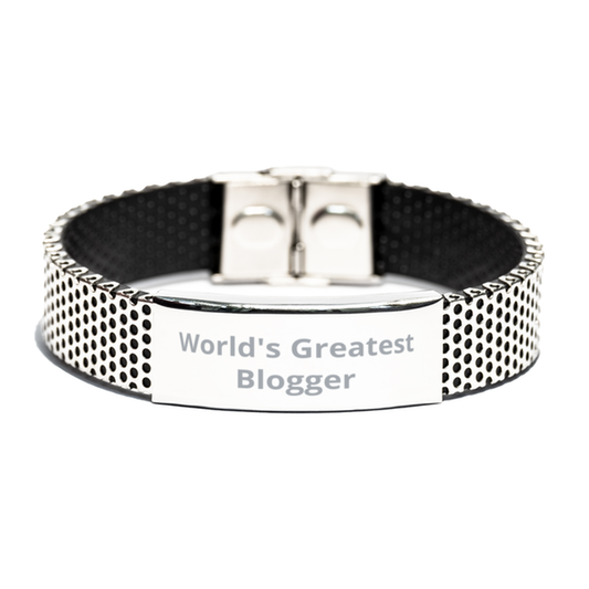 World Greatest Blogger,  Stainless Steel Bracelet. Model 60098