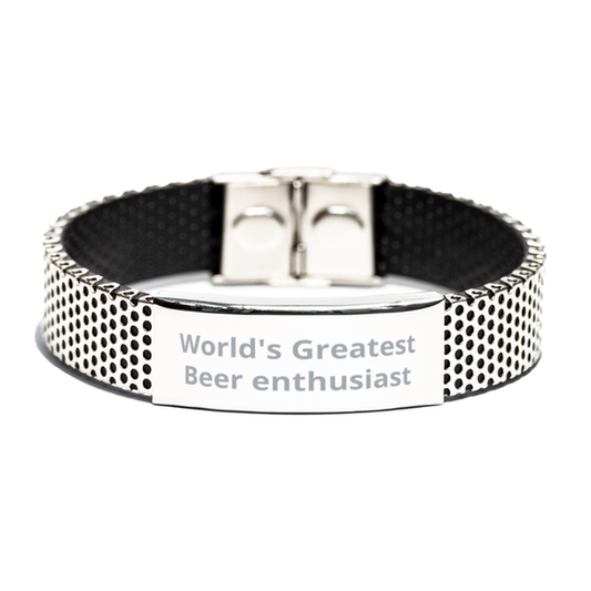 World Greatest Beer enthusiast,  Stainless Steel Bracelet. Model 60098