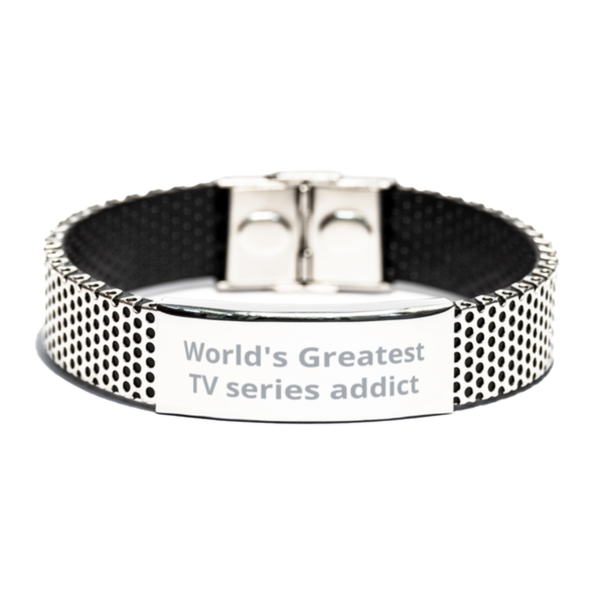 World Greatest TV series addict,  Stainless Steel Bracelet. Model 60098