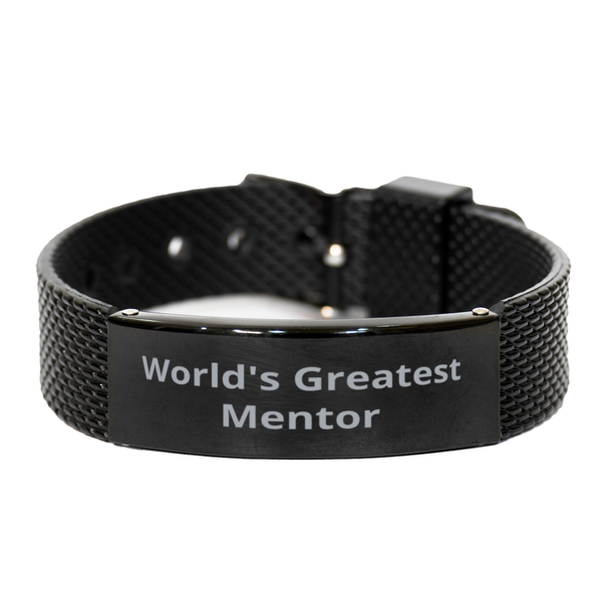 World Greatest Mentor,  Black Shark Mesh Bracelet. Model 60099