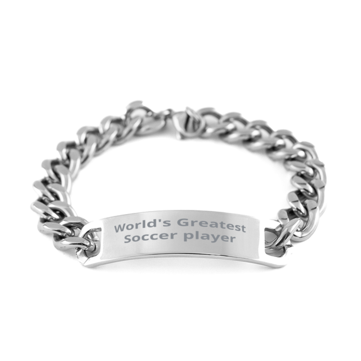 World Greatest Soccer player,  Cuban Chain Stainless Steel Bracelet. Model 60098