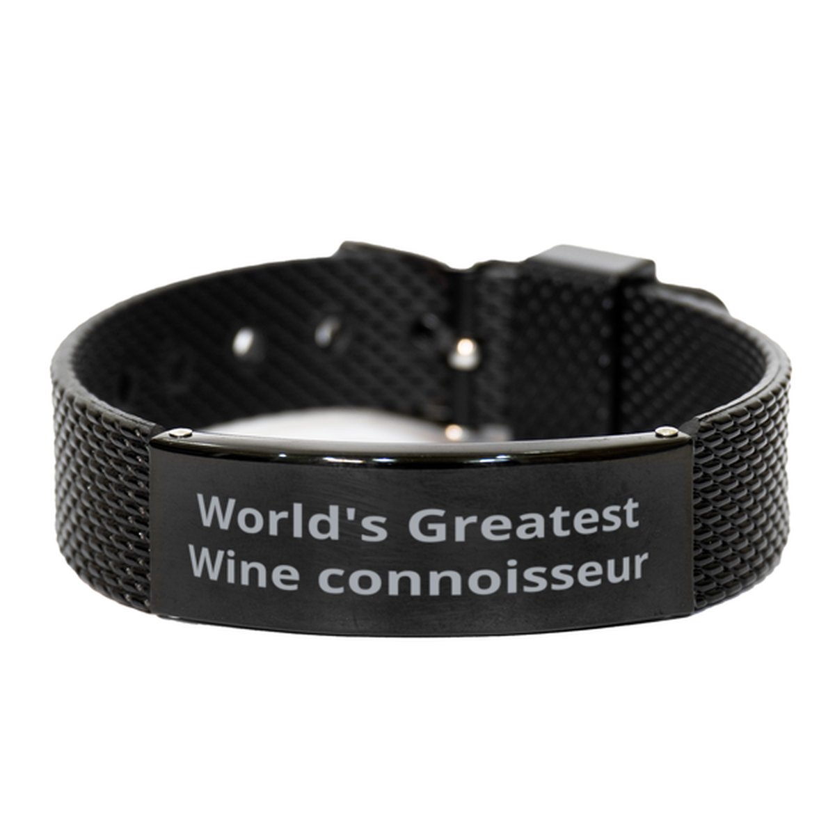 World Greatest Wine connoisseur,  Black Shark Mesh Bracelet. Model 60099