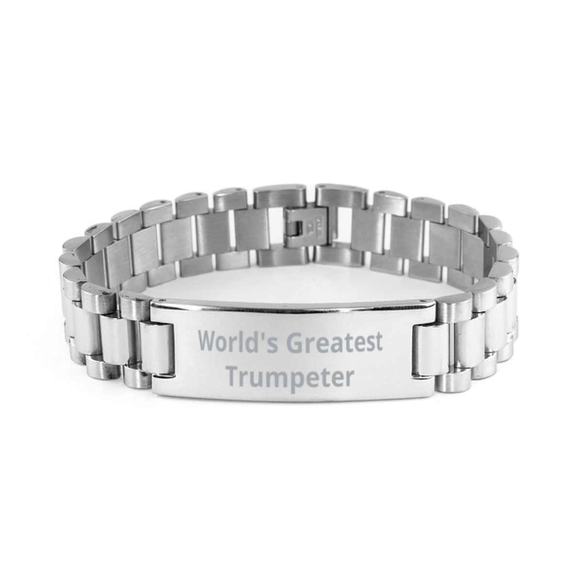 World Greatest Trumpeter,  Ladder Stainless Steel Bracelet. Model 60098