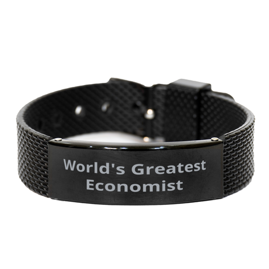 World Greatest Economist,  Black Shark Mesh Bracelet. Model 600100