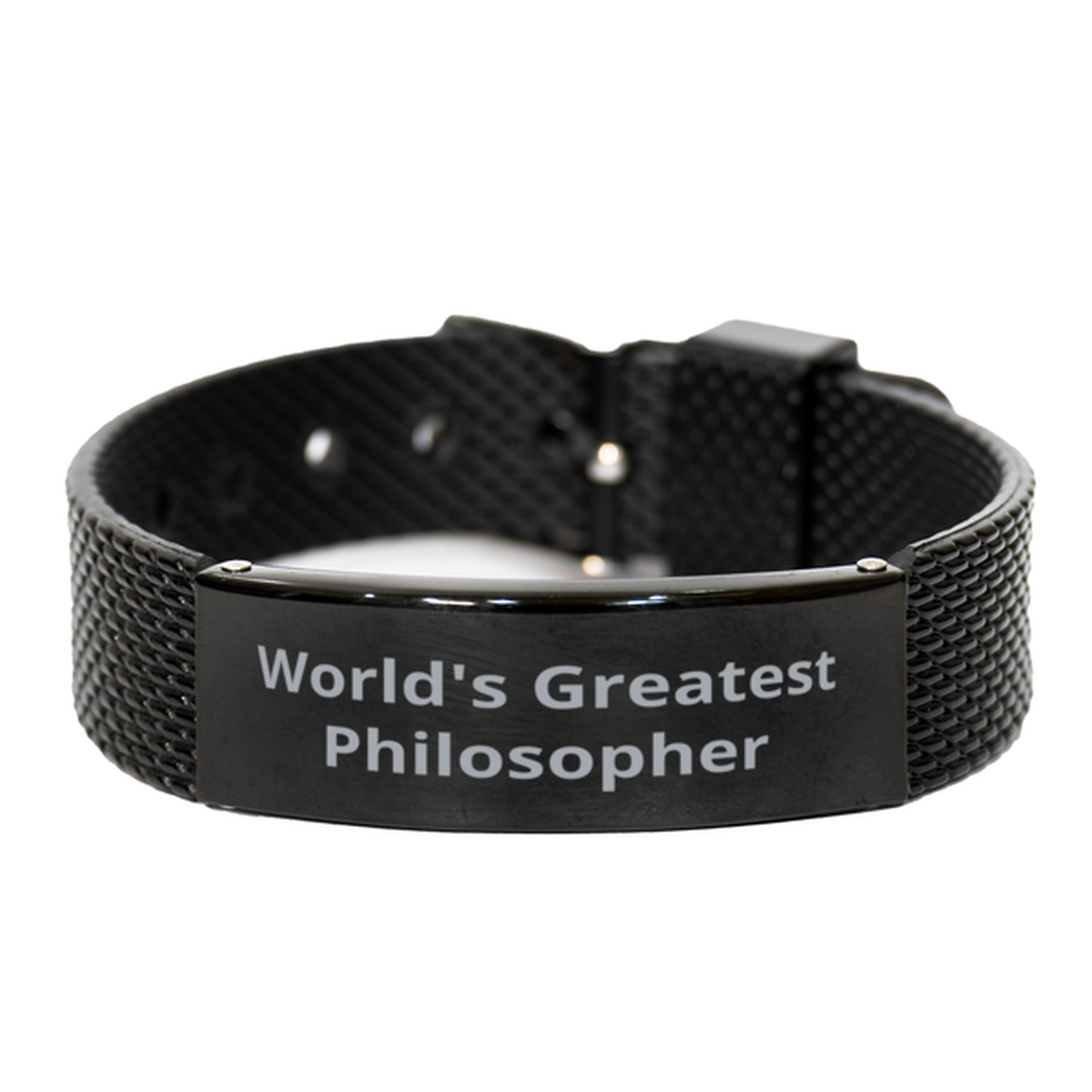 World Greatest Philosopher,  Black Shark Mesh Bracelet. Model 600100