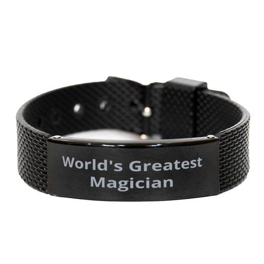 World Greatest Magician,  Black Shark Mesh Bracelet. Model 600100