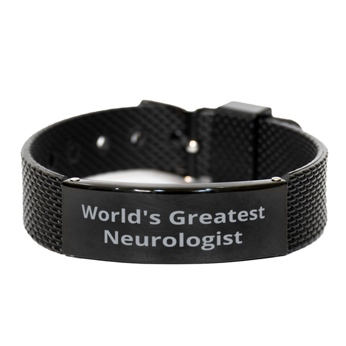 World Greatest Neurologist,  Black Shark Mesh Bracelet. Model 600100