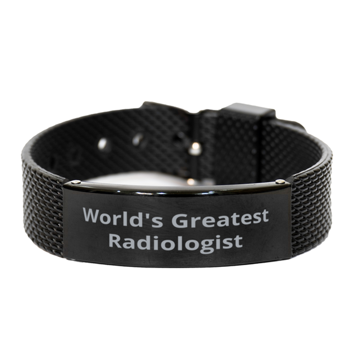 World Greatest Radiologist,  Black Shark Mesh Bracelet. Model 600100