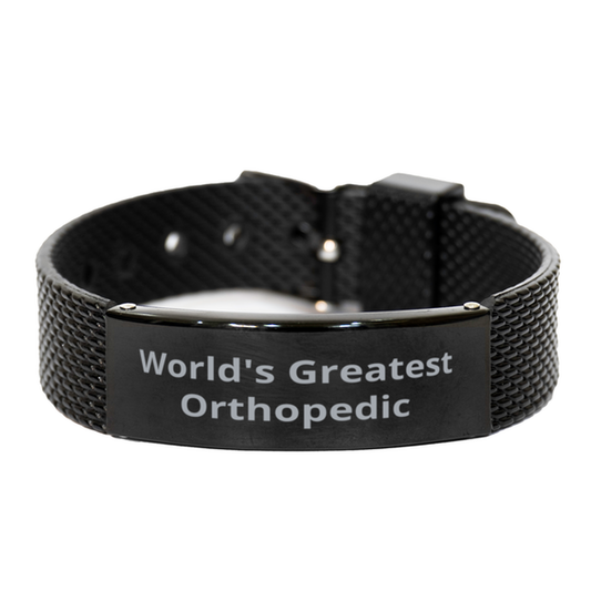 World Greatest Orthopedic surgeon,  Black Shark Mesh Bracelet. Model 600100