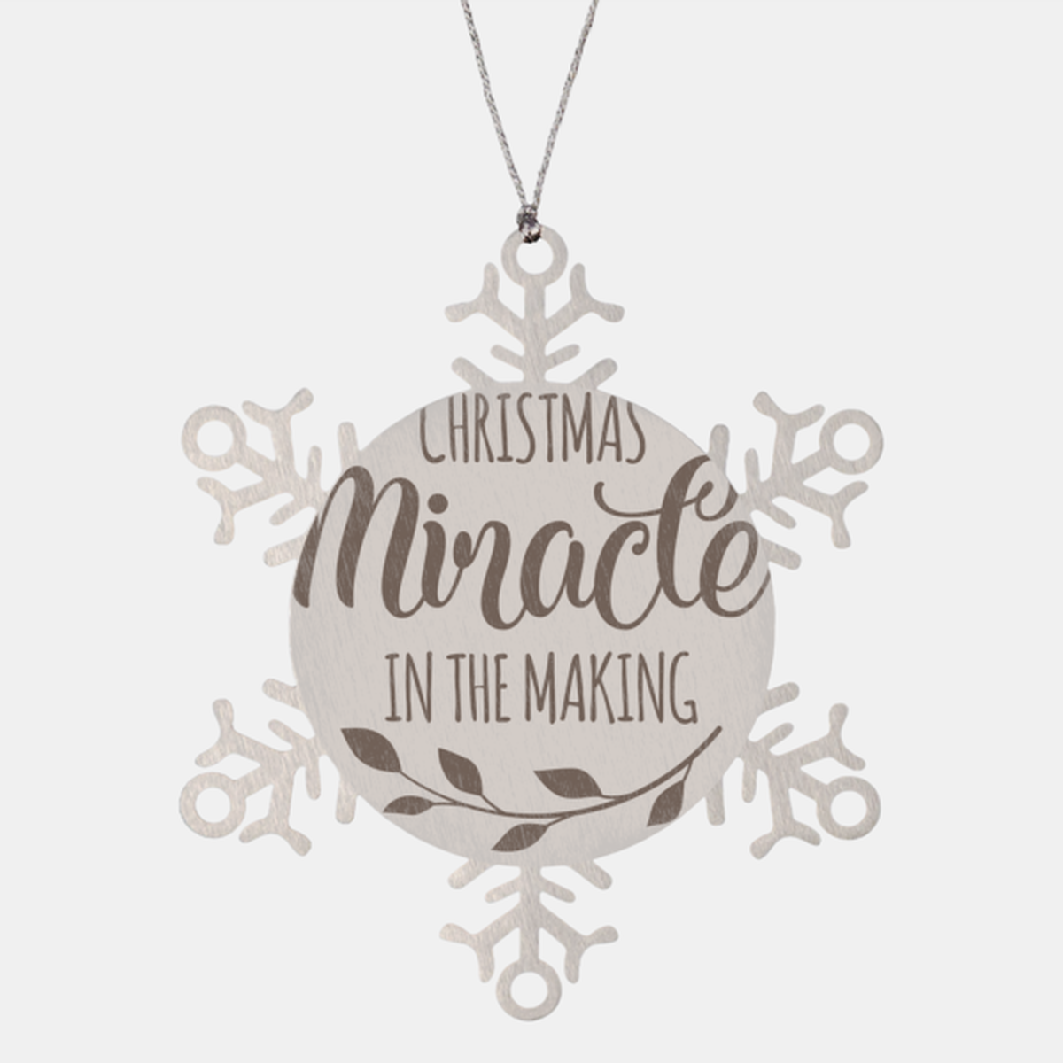 Christmas miracle in the making, Christmas Holiday Snowflake Ornament. Model 600103