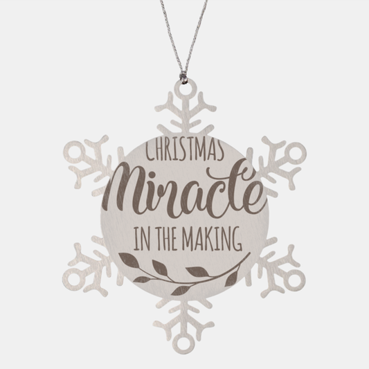 Christmas miracle in the making, Christmas Holiday Snowflake Ornament. Model 600103