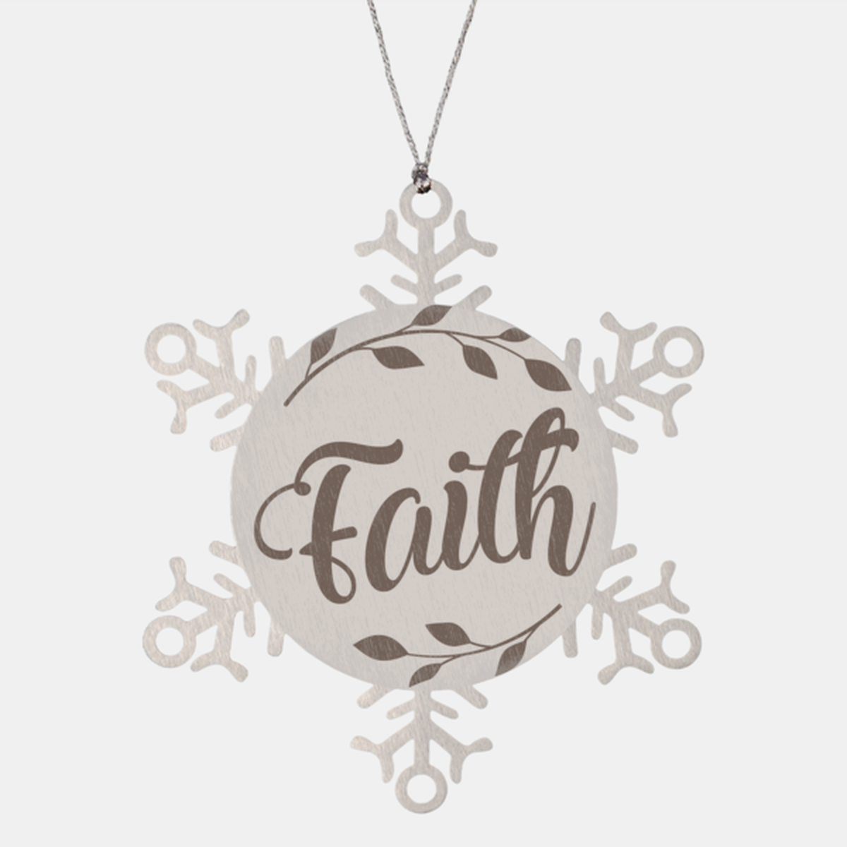 faith, Christmas Holiday Snowflake Ornament. Model 600103