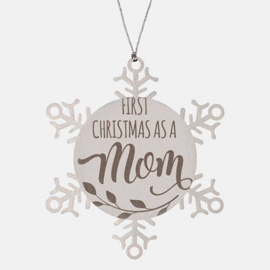 first christmas as a mom, Christmas Holiday Snowflake Ornament. Model 600103