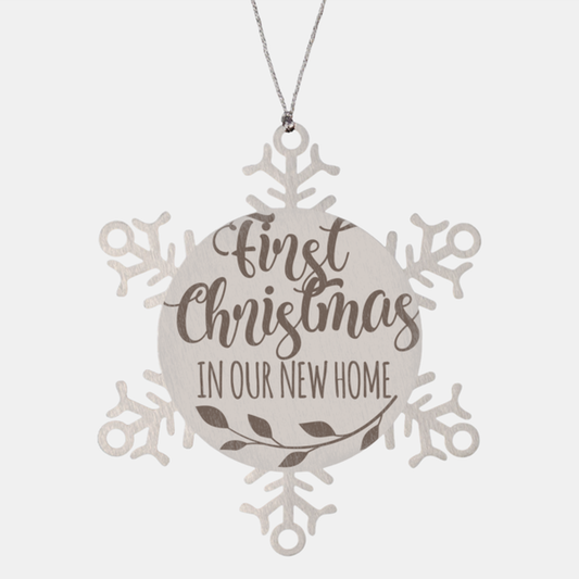 First christmas in our new home, Christmas Holiday Snowflake Ornament. Model 600103