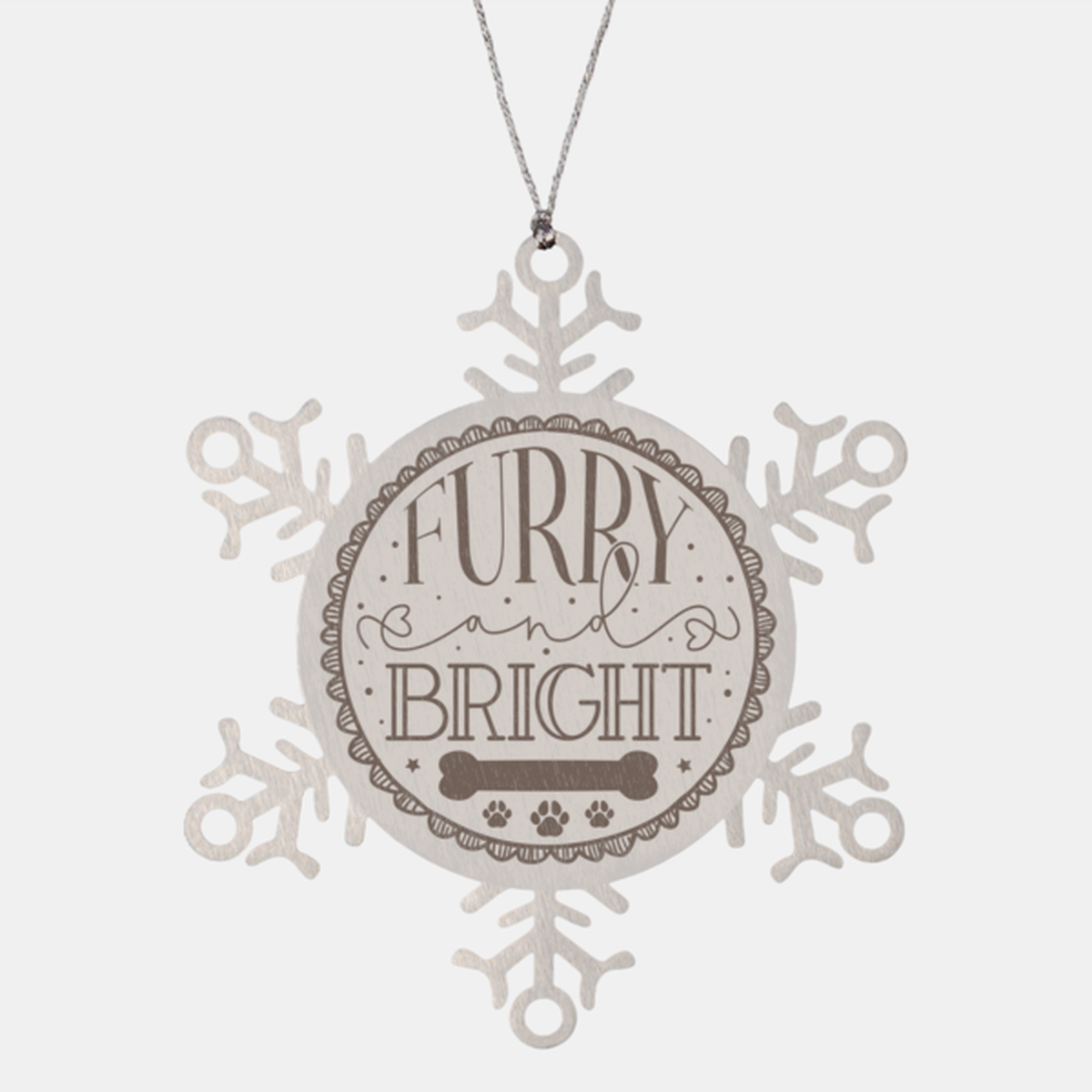 Furry and bright-01, Christmas Holiday Snowflake Ornament. Model 600103