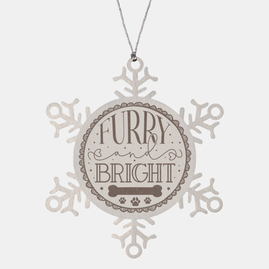 Furry and bright-01, Christmas Holiday Snowflake Ornament. Model 600103
