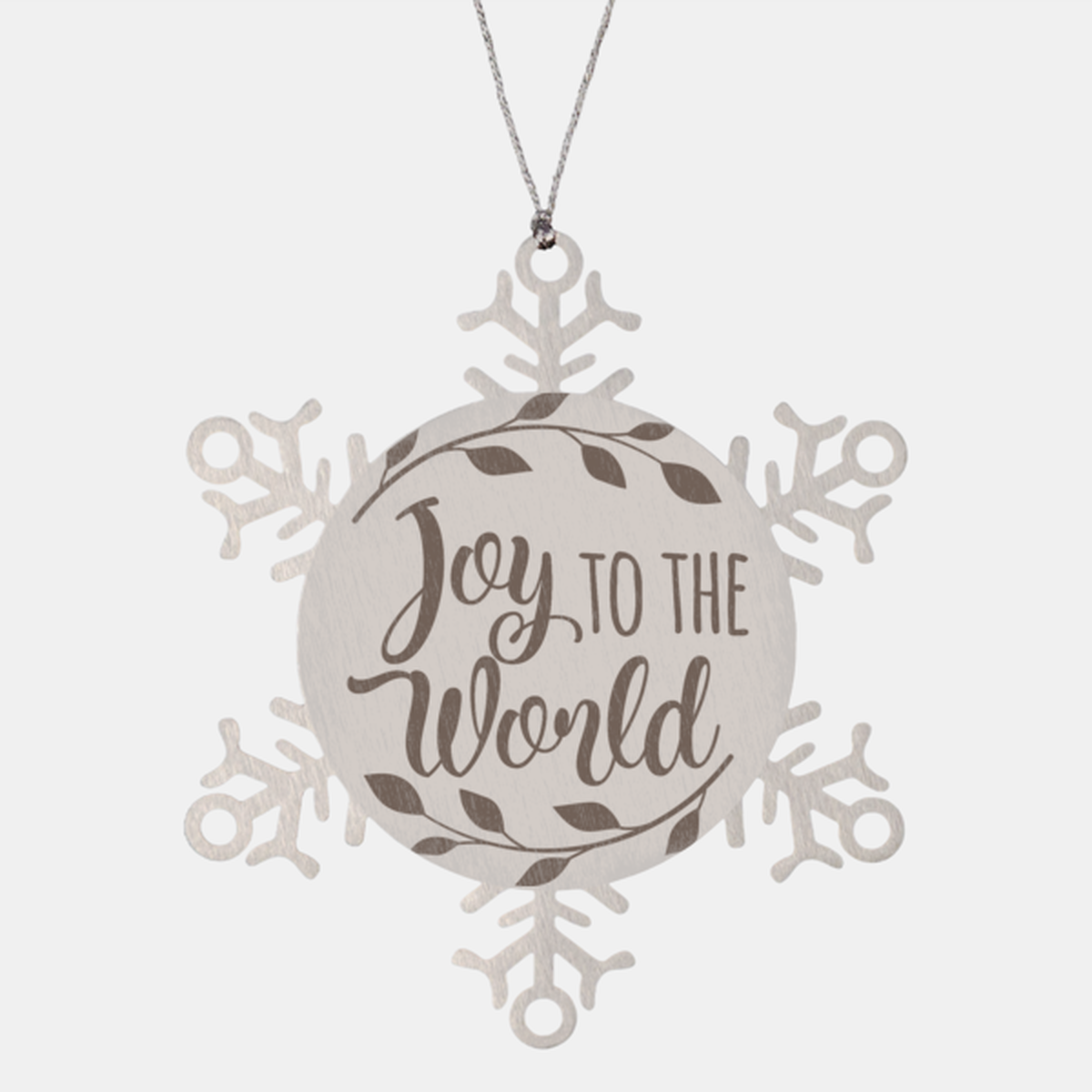 Joy to the world, Christmas Holiday Snowflake Ornament. Model 600103