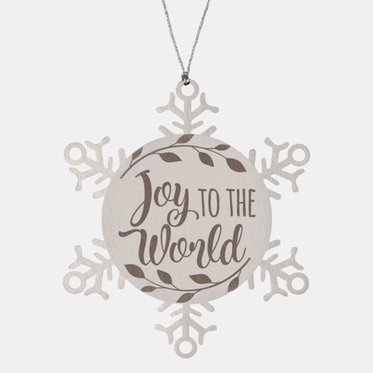 Joy to the world, Christmas Holiday Snowflake Ornament. Model 600103