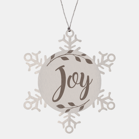 Joy, Christmas Holiday Snowflake Ornament. Model 600103