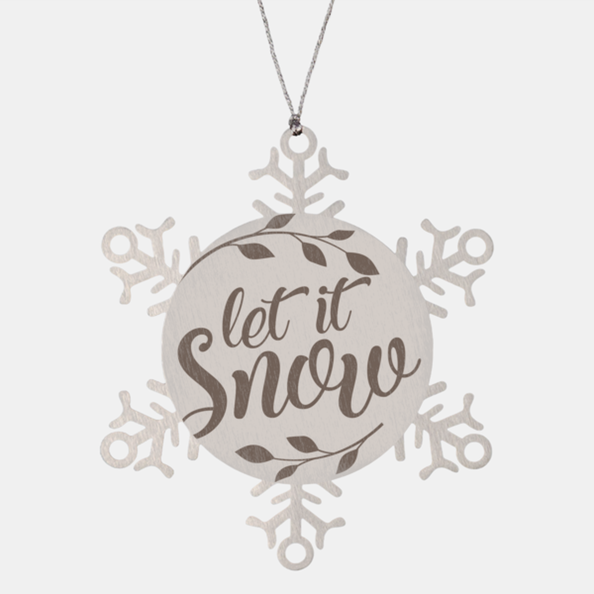 let it snow, Christmas Holiday Snowflake Ornament. Model 600103