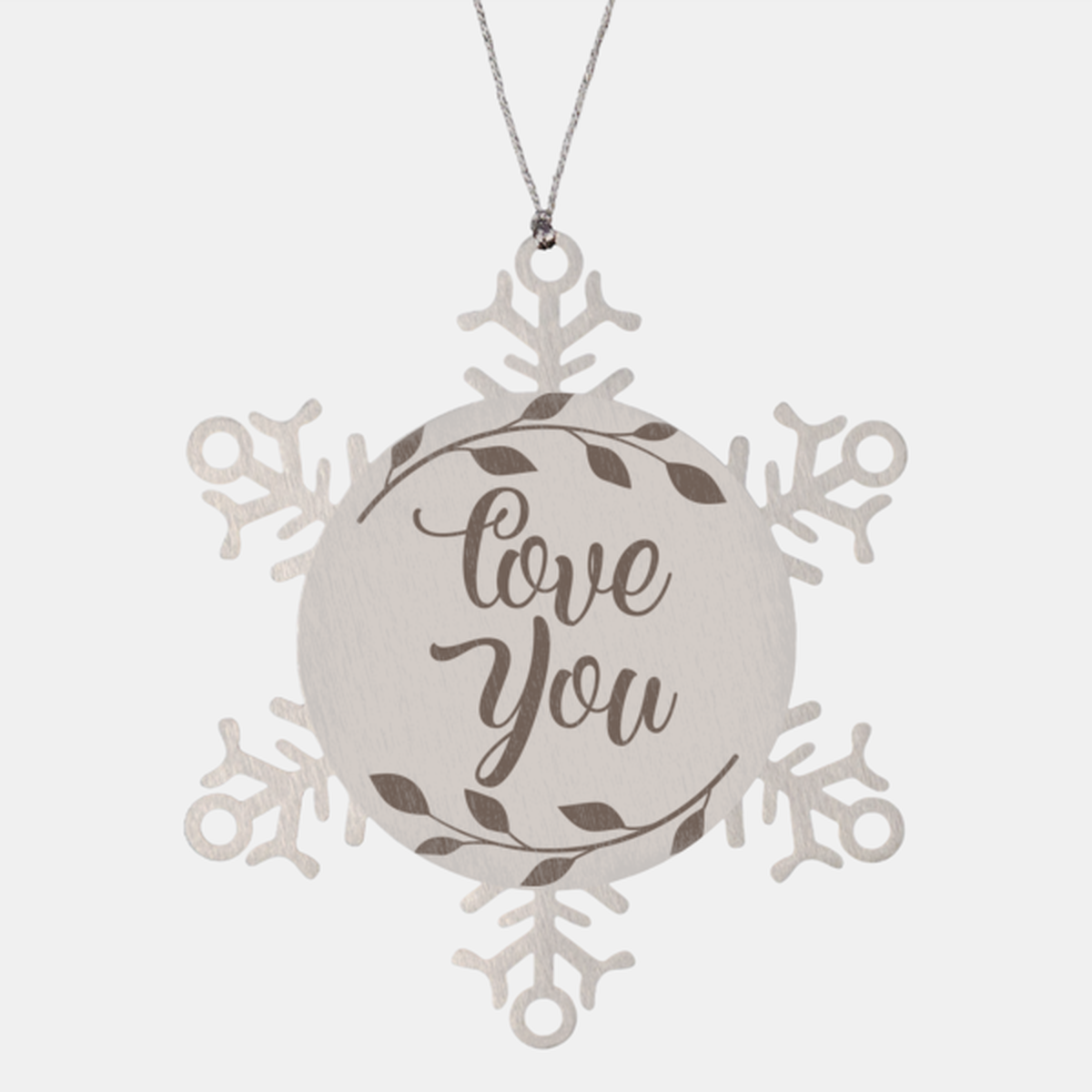 love you, Christmas Holiday Snowflake Ornament. Model 600103