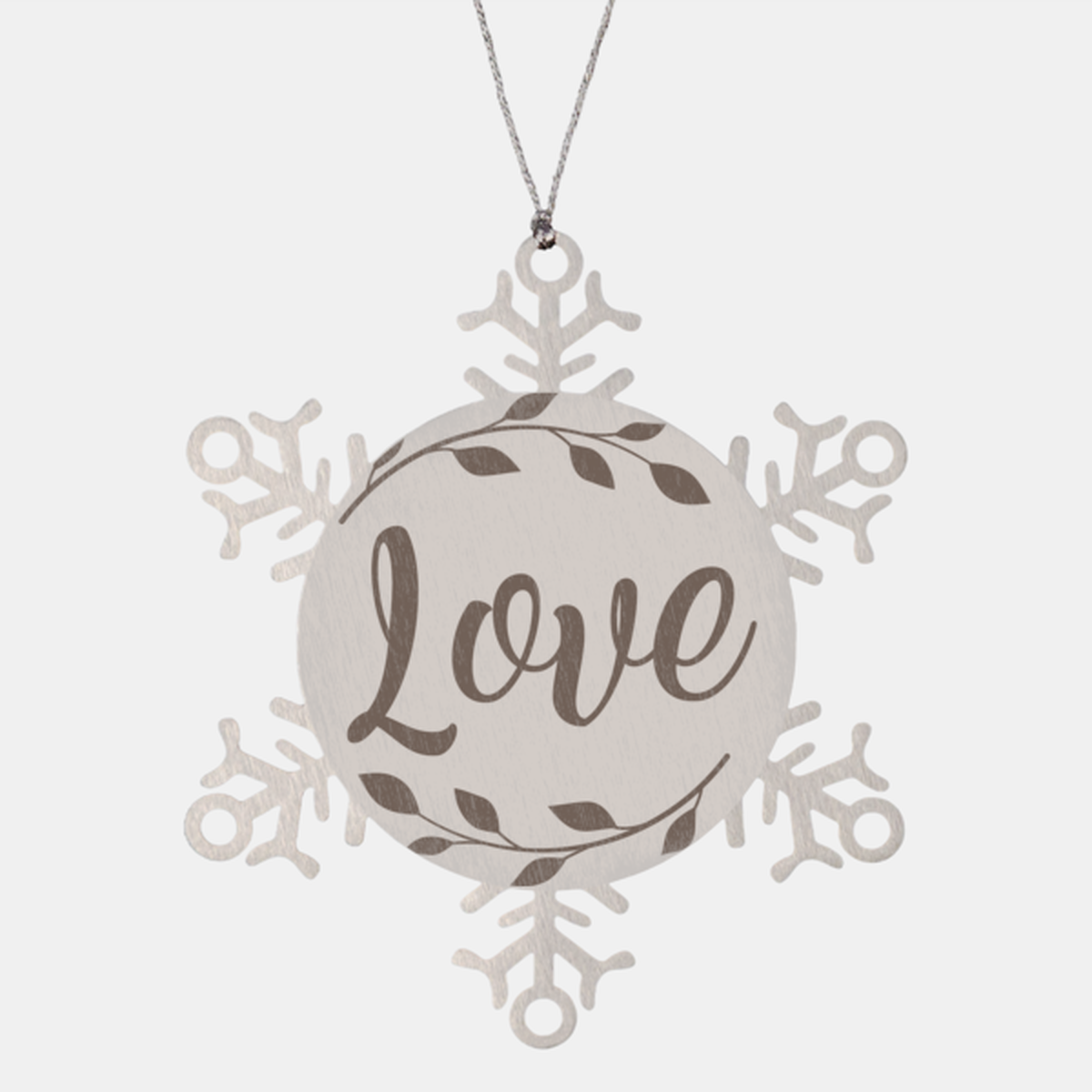 Love, Christmas Holiday Snowflake Ornament. Model 600103