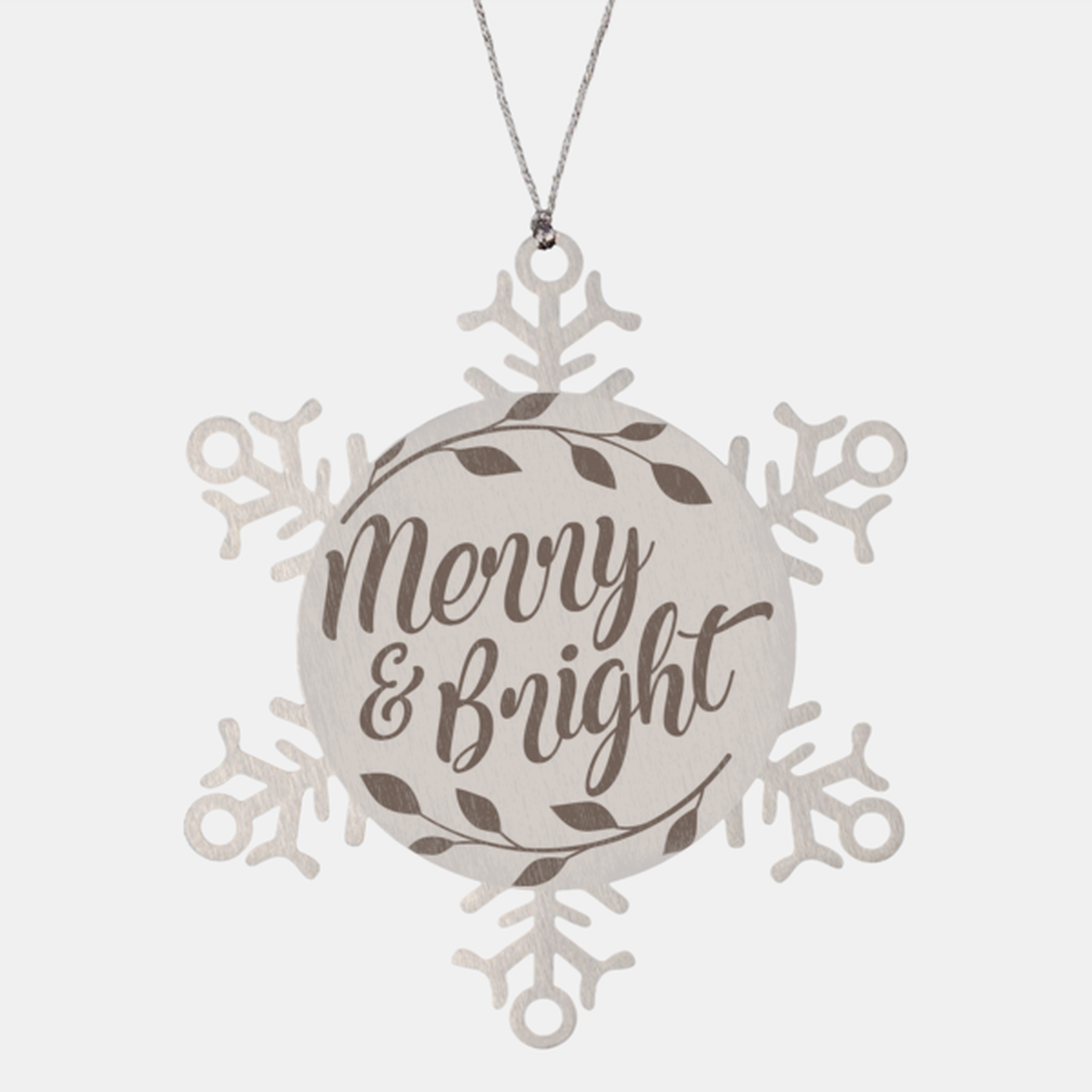 Merry and Bright2, Christmas Holiday Snowflake Ornament. Model 600103