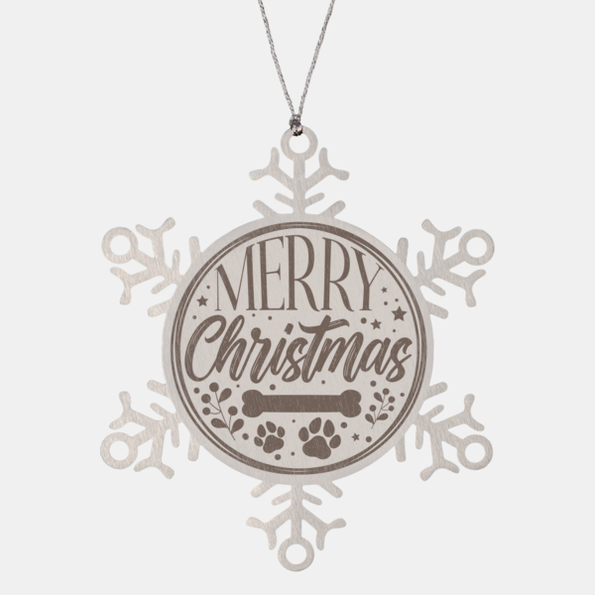 Merry christmas-01, Christmas Holiday Snowflake Ornament. Model 600103