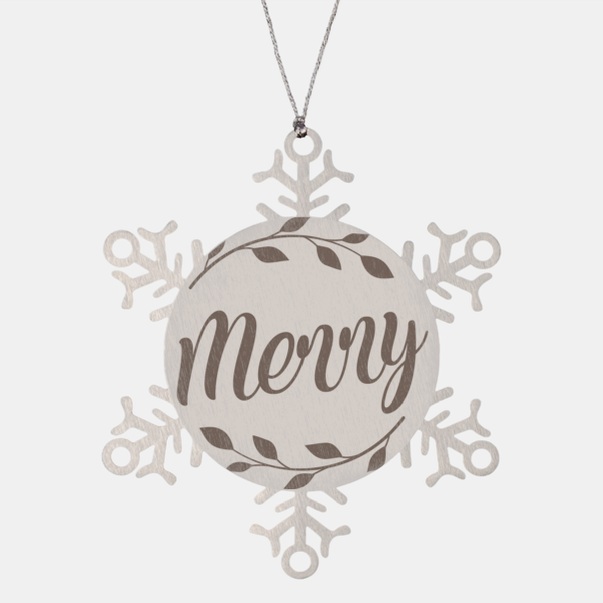 merry, Christmas Holiday Snowflake Ornament. Model 600103