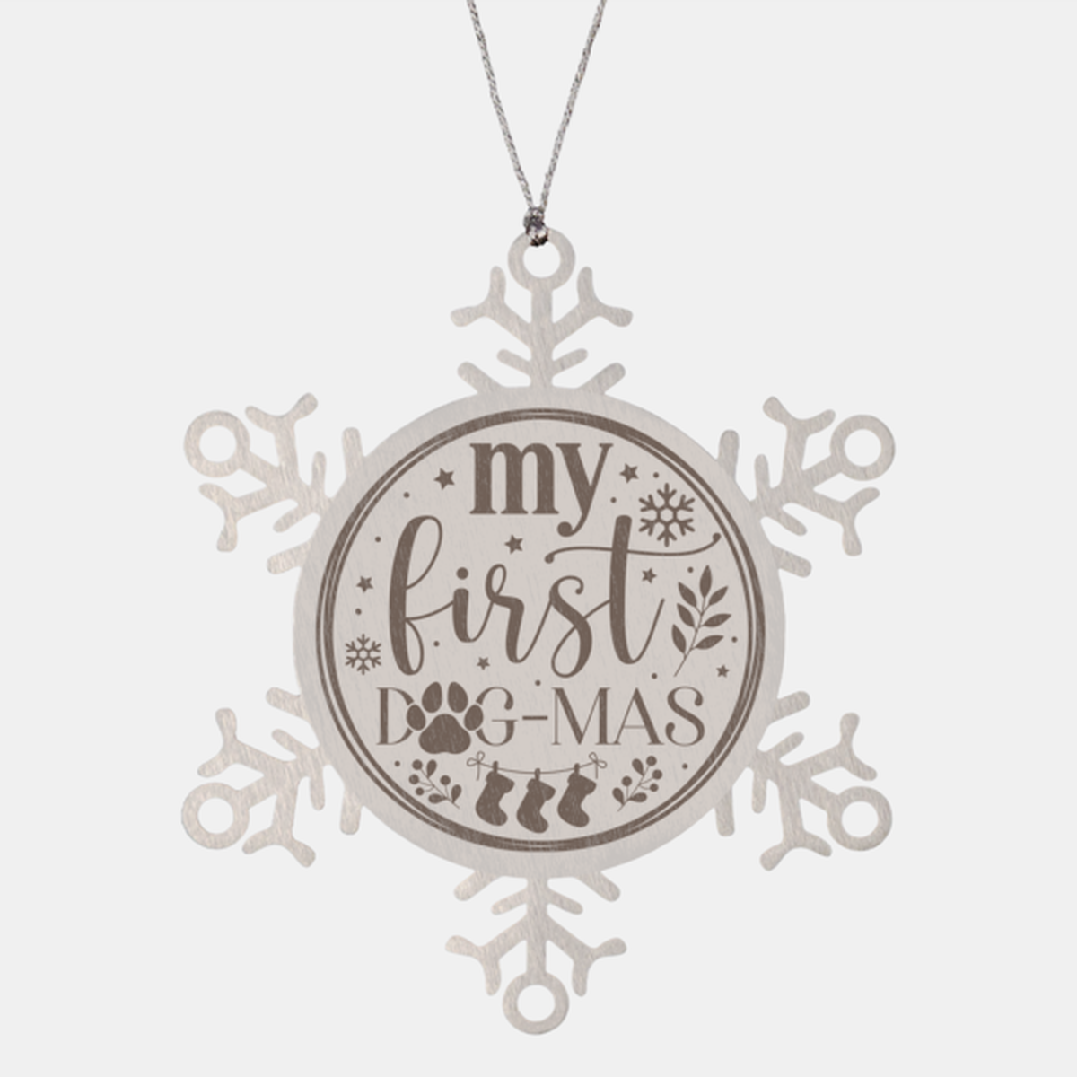 My first dog-mas-01, Christmas Holiday Snowflake Ornament. Model 600103