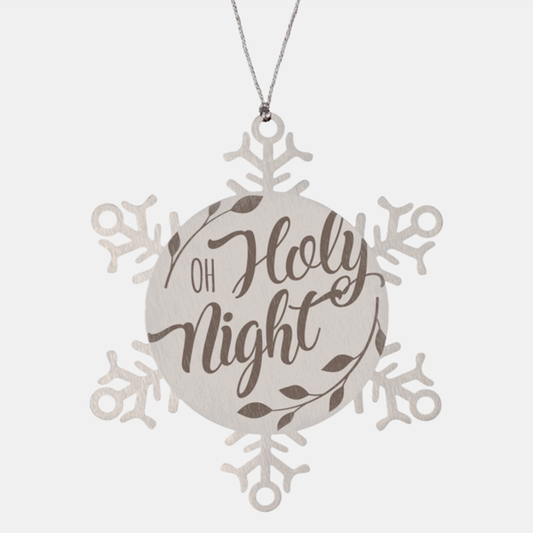 Oh holy night, Christmas Holiday Snowflake Ornament. Model 600103