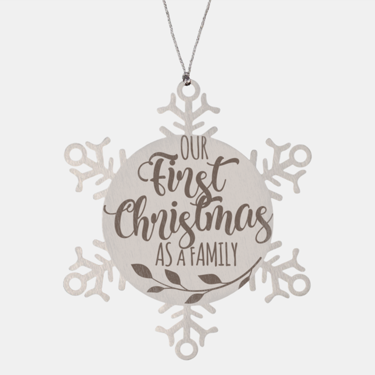 Our first Christmas as a family, Christmas Holiday Snowflake Ornament. Model 600103