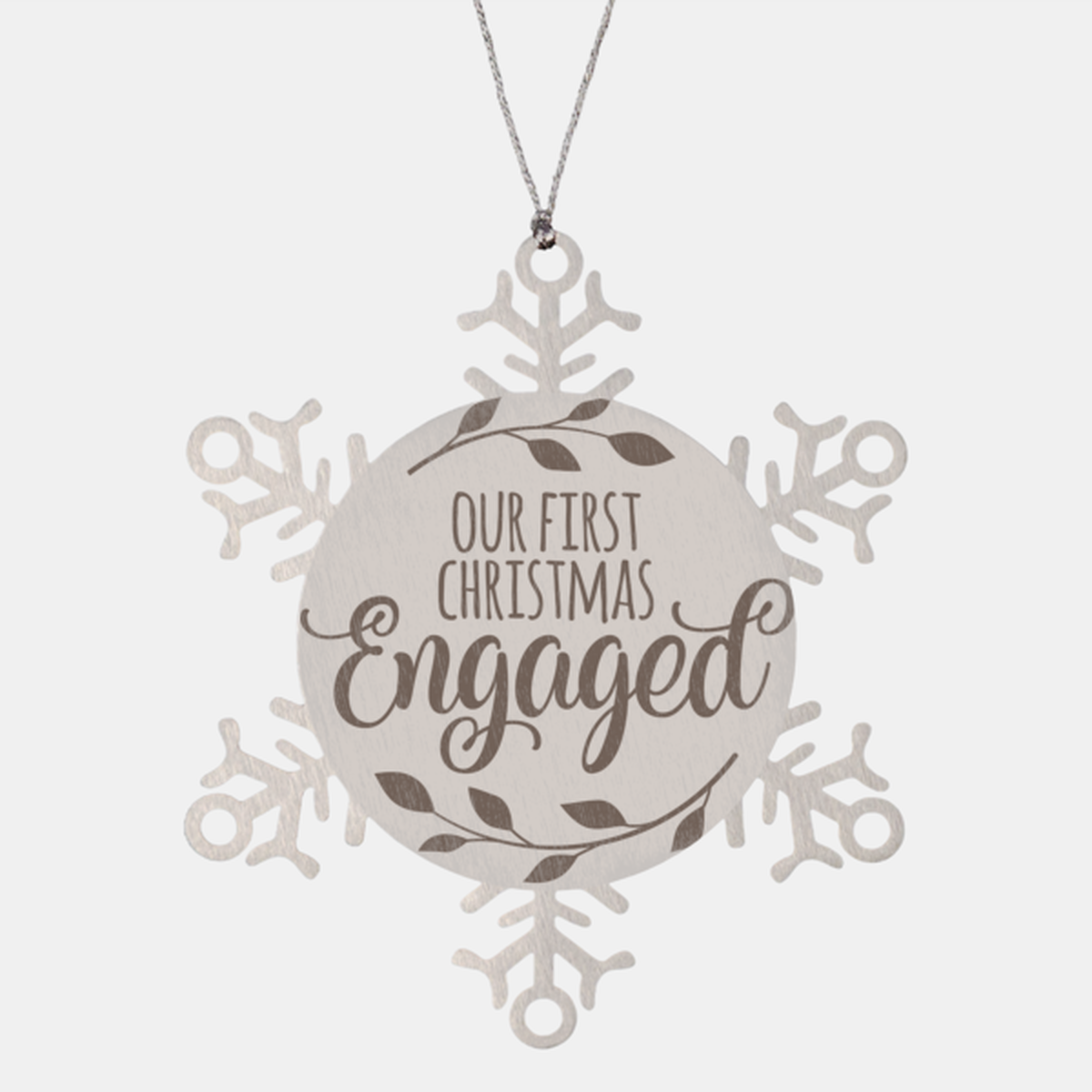 Our first Christmas engaged, Christmas Holiday Snowflake Ornament. Model 600103