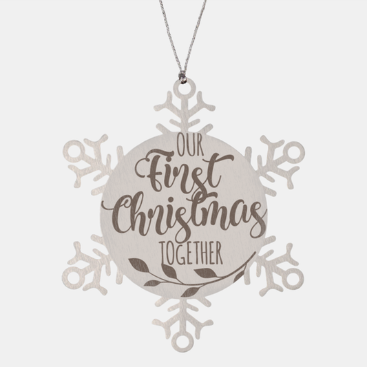 Our first christmas together, Christmas Holiday Snowflake Ornament. Model 600103