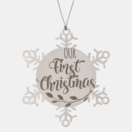 Our first christmas, Christmas Holiday Snowflake Ornament. Model 600103