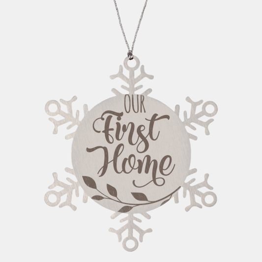 Our first home, Christmas Holiday Snowflake Ornament. Model 600103