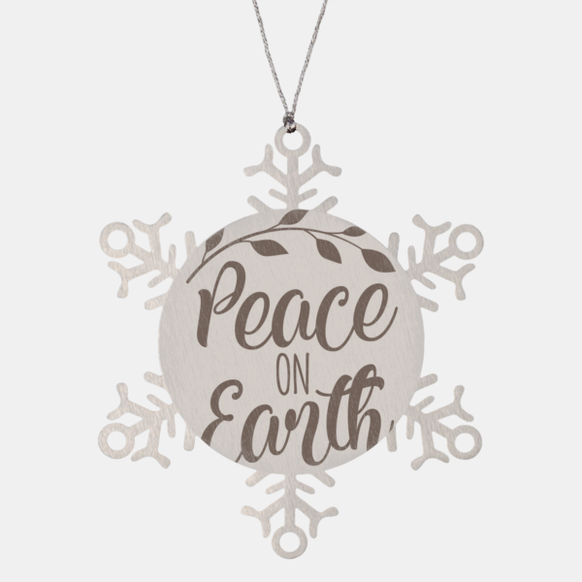 Peace on the earth, Christmas Holiday Snowflake Ornament. Model 600103