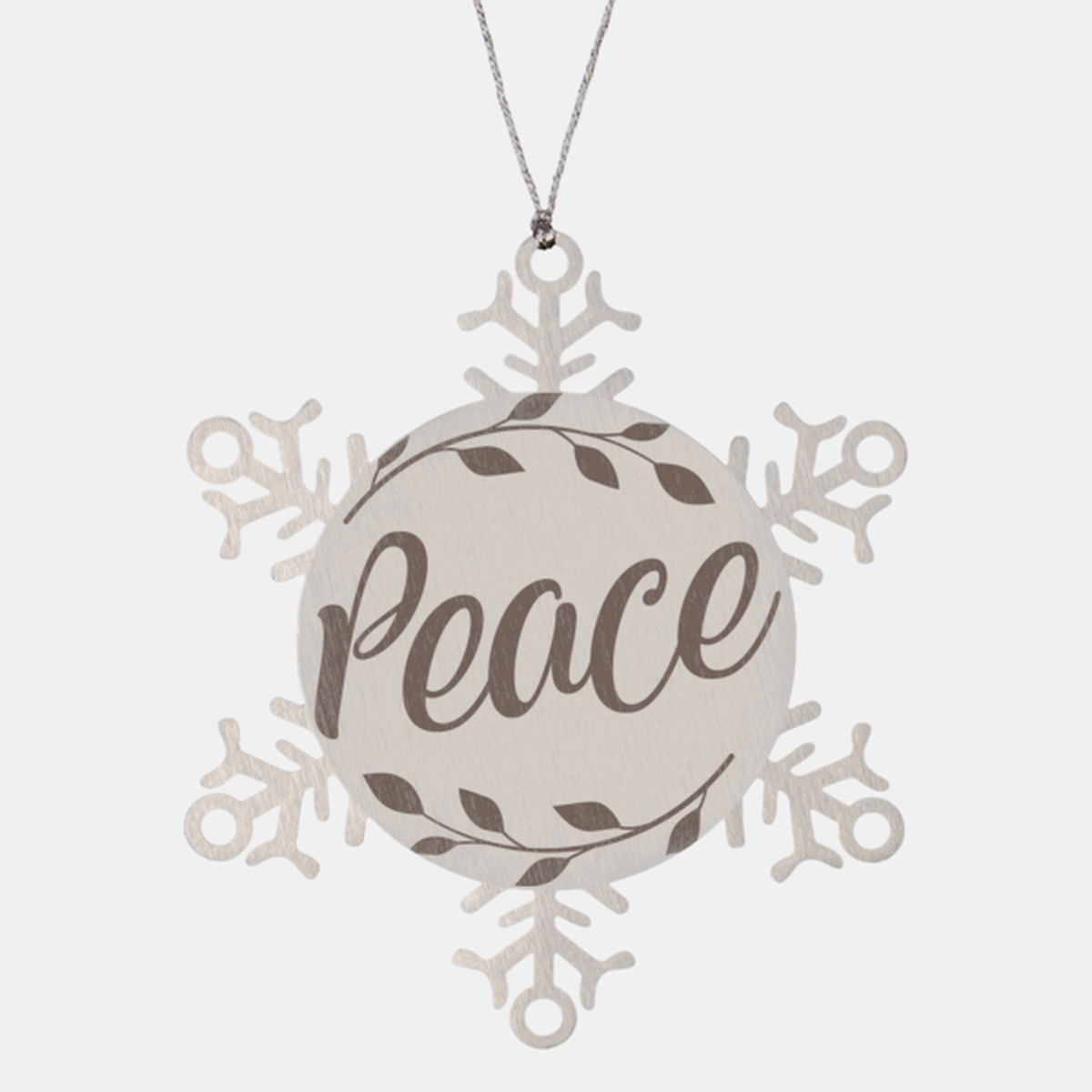 Peace, Christmas Holiday Snowflake Ornament. Model 600103