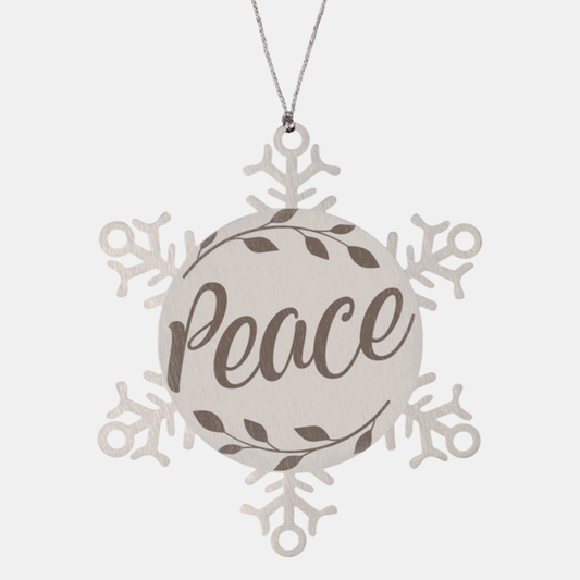 Peace, Christmas Holiday Snowflake Ornament. Model 600103