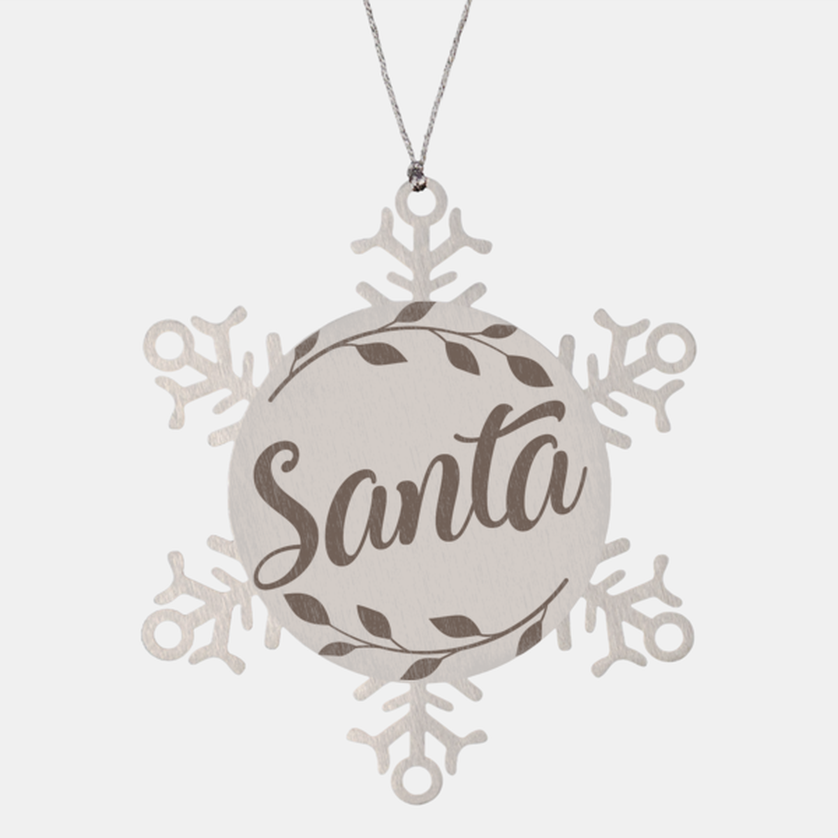 santa, Christmas Holiday Snowflake Ornament. Model 600103