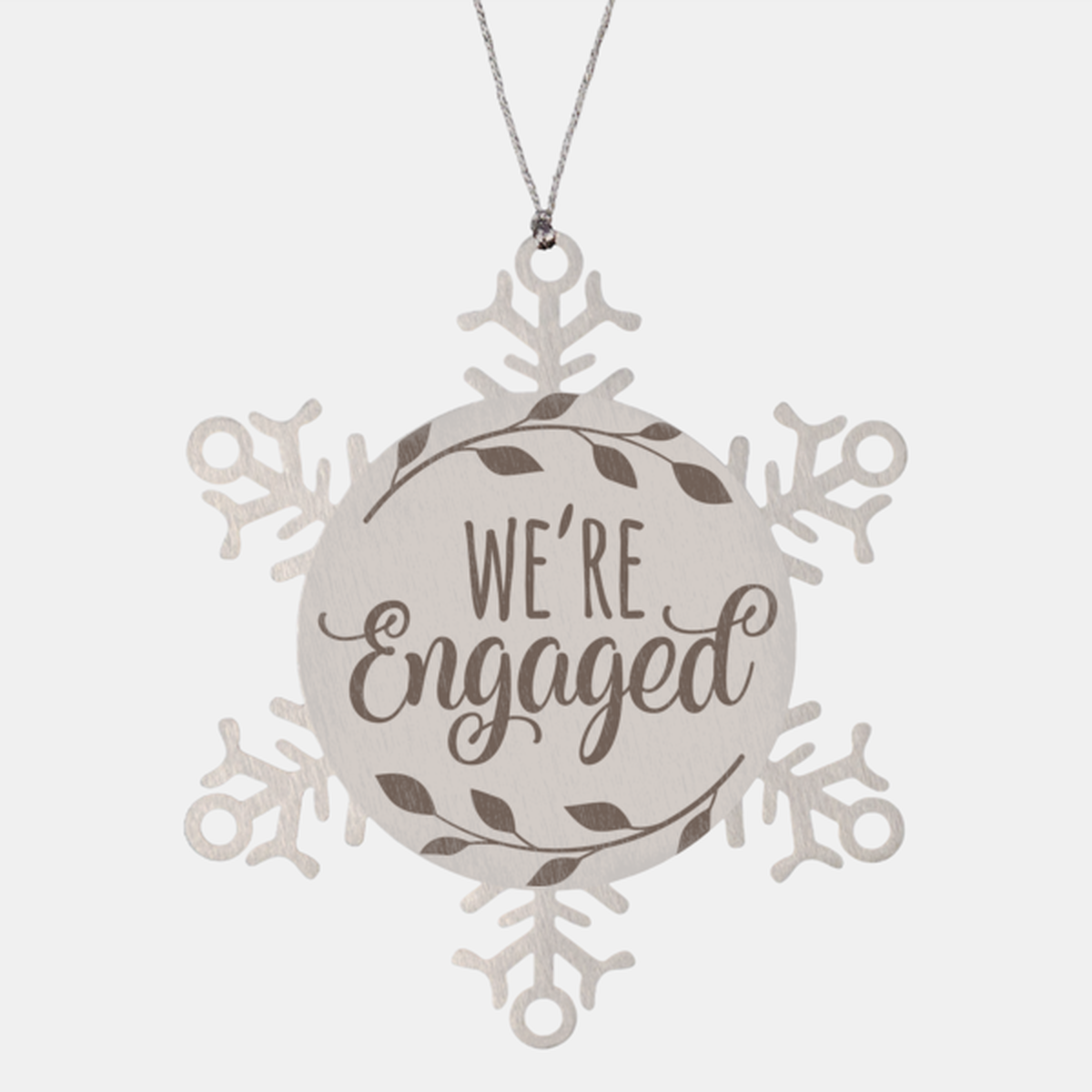 We are Engaged, Christmas Holiday Snowflake Ornament. Model 600103
