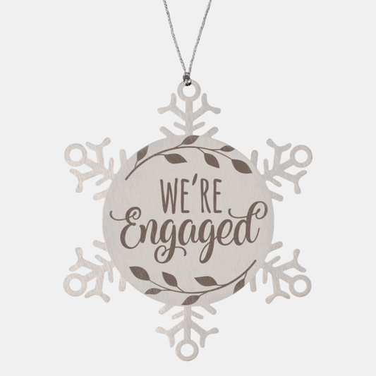 We are Engaged, Christmas Holiday Snowflake Ornament. Model 600103