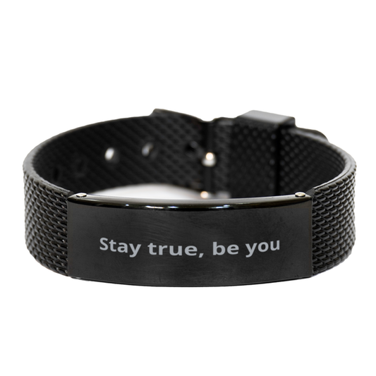 Stay true, be you,  Black Shark Mesh Bracelet. Model 600104